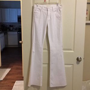 White flare jeans